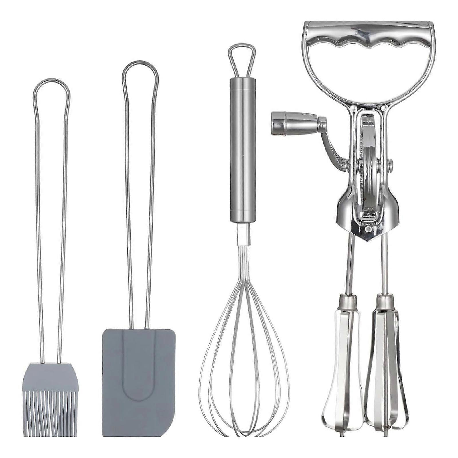 Professional Nonrust Steel Eggs Whisks Set Includes 4 Kitchens Gadgets Manual Eggs Whisks Set For Baking And Cooking Multicolor