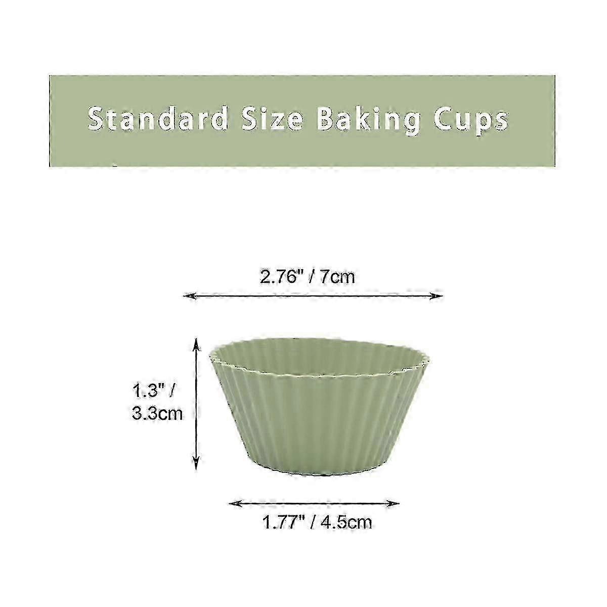 2025 Silicone Baking Cups, Reusable Cupcake Liners,48 Pack Cake Molds, Standard Size Muffin Liners, Dish