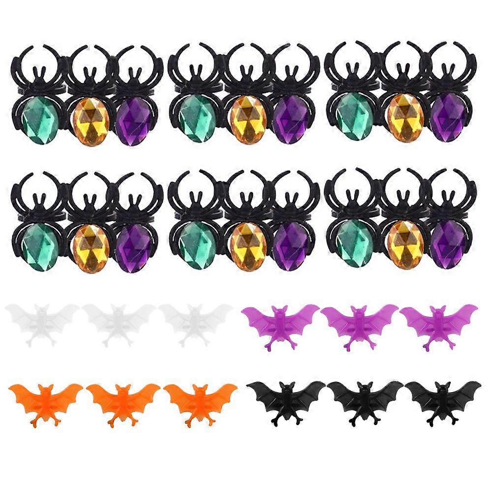 40pcs Hallowwen Ring Party Props Creative Ring Finger Ring Plastic Ring