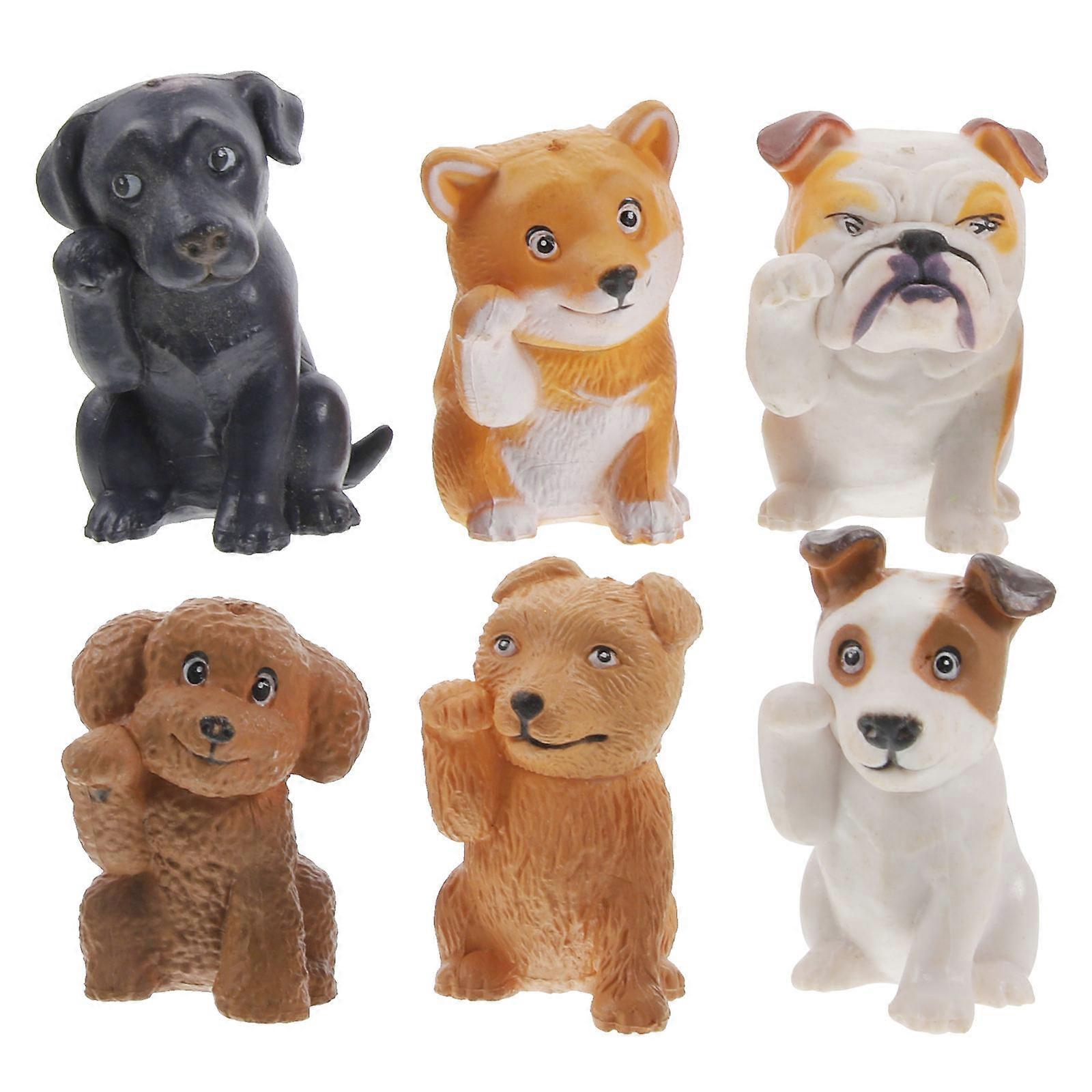 Dog Figurine Small Dog Craft for Decoration Use 30Pcs Durable ABS