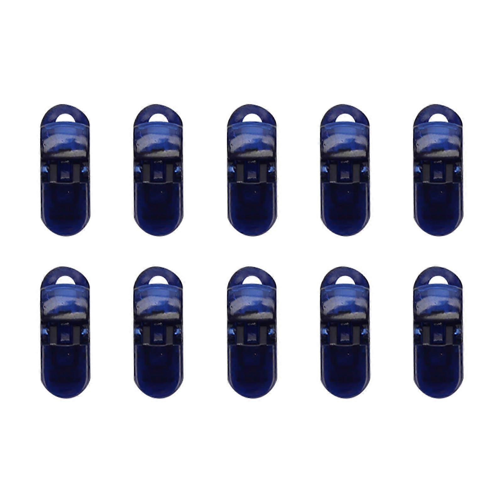 10Pcs Hearing Aid Lanyard Clip Multipurpose Transparent Hearing Aid Clip for Quick Building Dark Blue