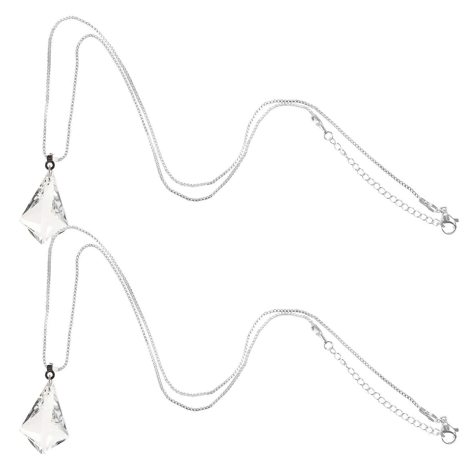 Silver Crystal Ceiling Fan Pull Chain Extender 2Pcs Lamp Pendant