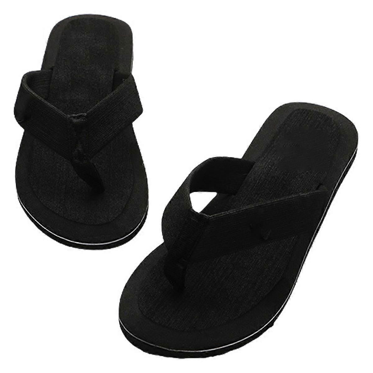 Man Beach Flops Anti Slip Slipper for Man Black Comfortable