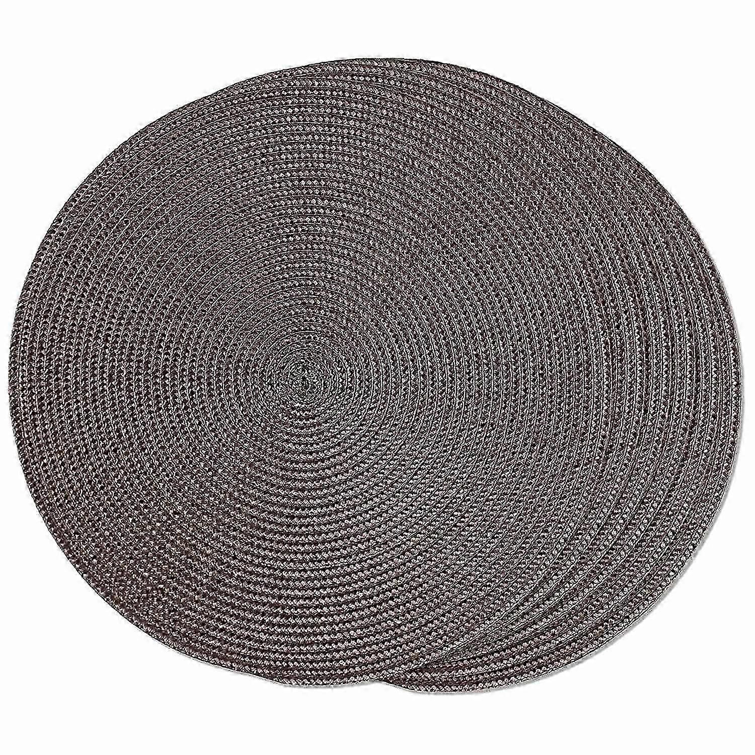 Sets de table tressés ronds lot de 6 sets de table pour tables à manger tissés lavables antidérapants sets de table 15 pouces (marron)