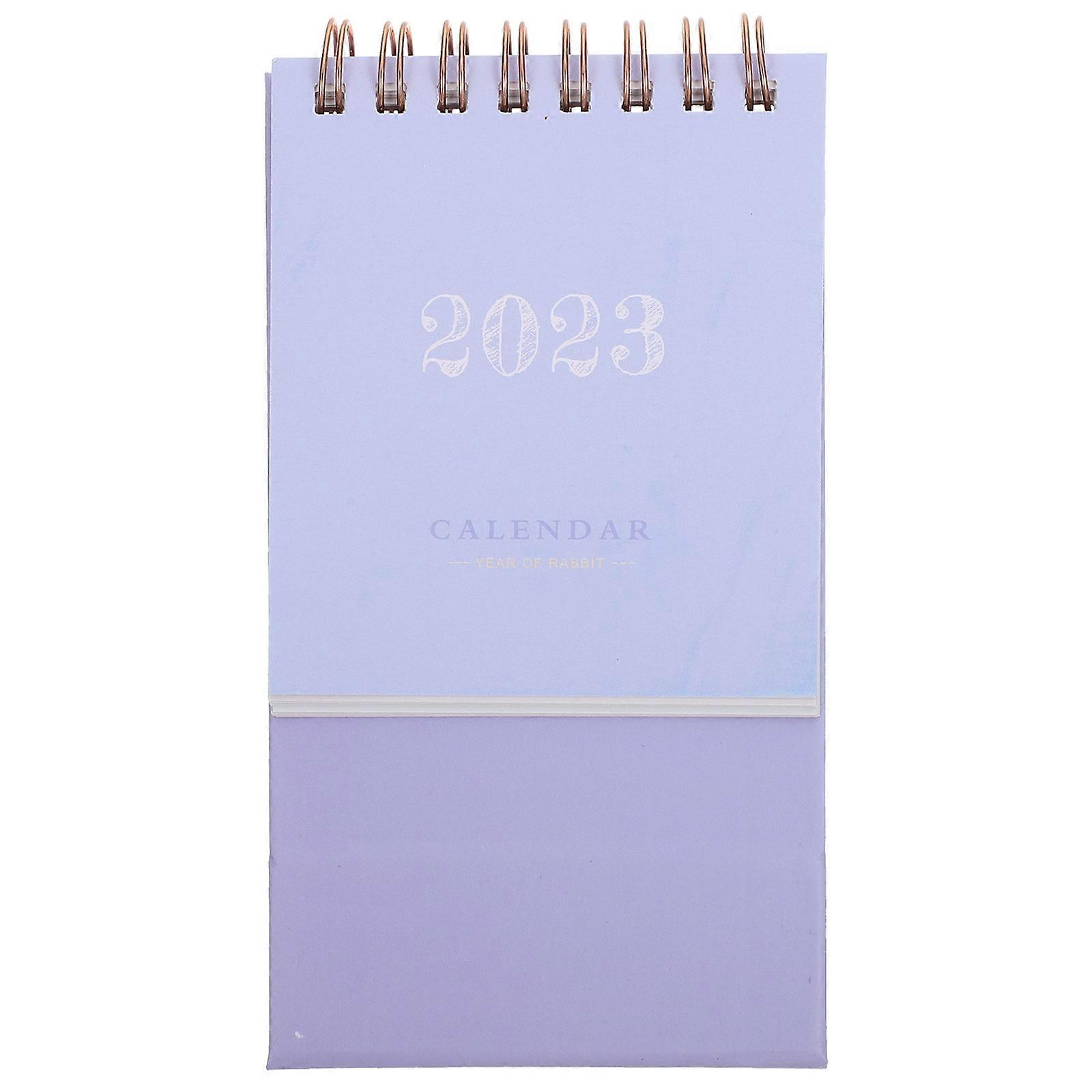Purple Household Standing Calendar Desktop Table Calendar for Daily Use