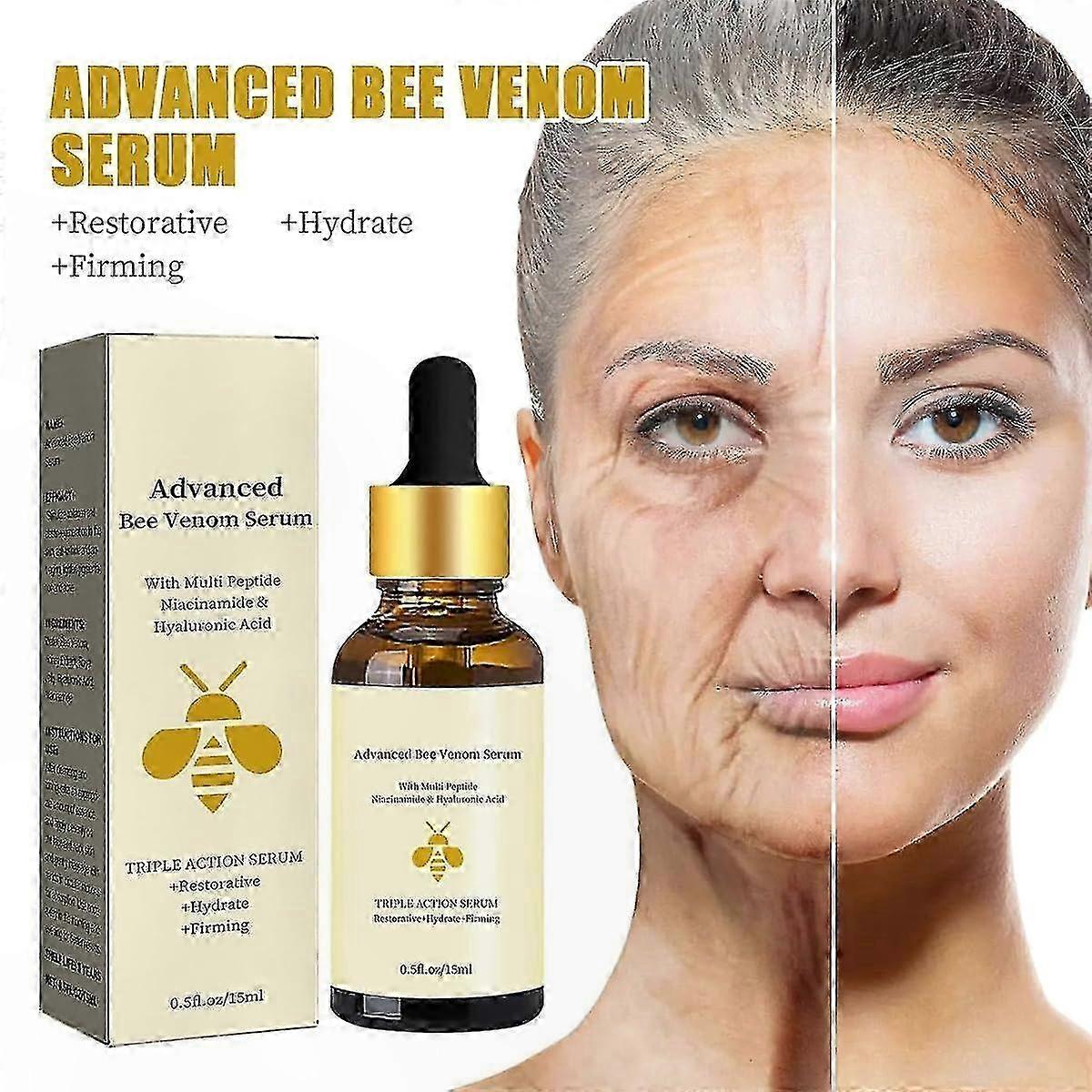 Anti-Aging Facial Serum with Bee Venom, Plumping Skin Formula Reduces Fine Lines, Firming Essence for Youthful Complexion