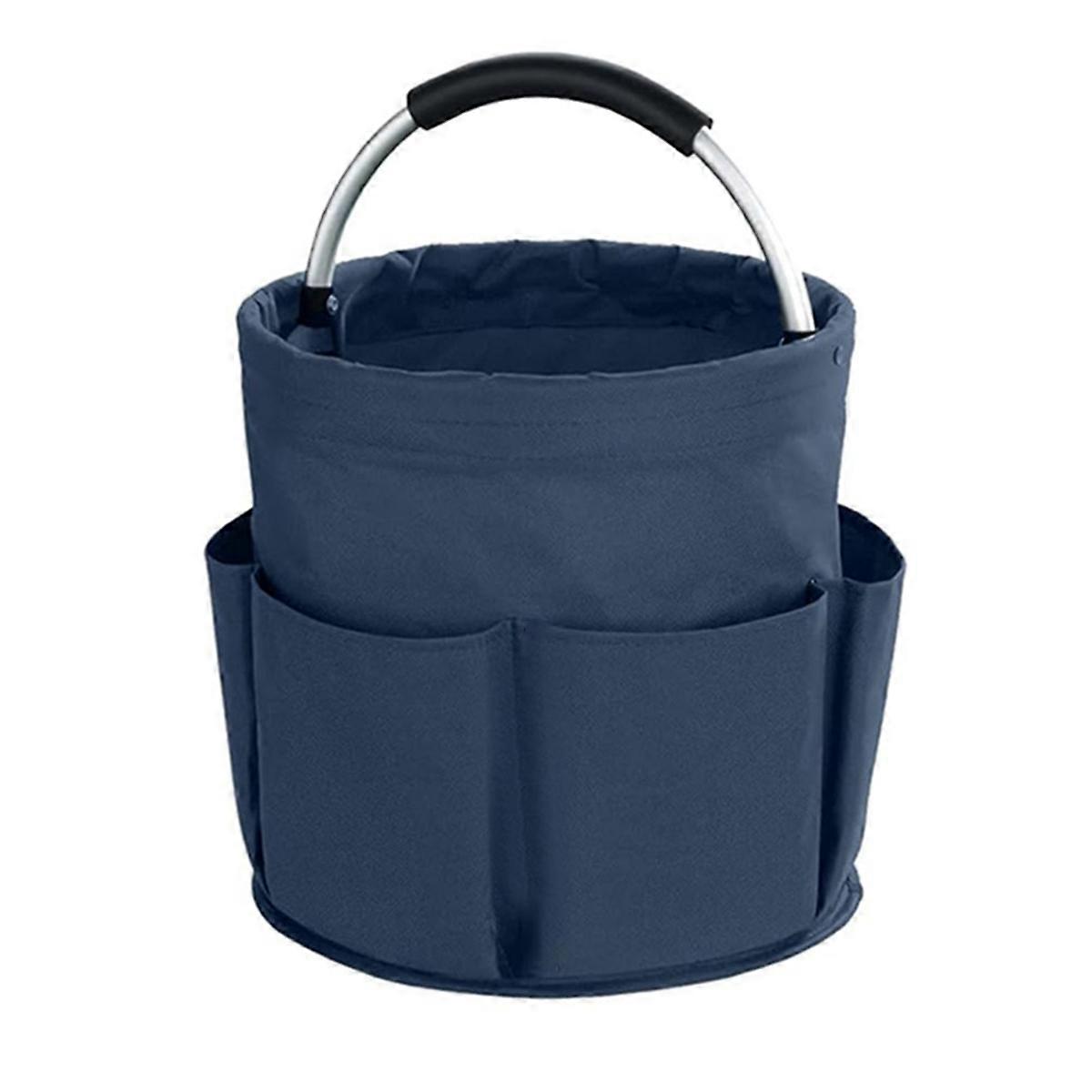 Cleaning with Handle, Cleaning Products Organiser, 17L Foldable Storage Basket, Cleaning Organiser Blue