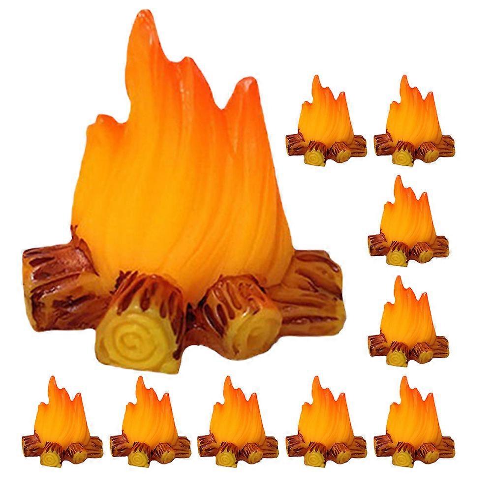 Resin Fake Fire Miniature Campfire Model for Decoration 48Pcs