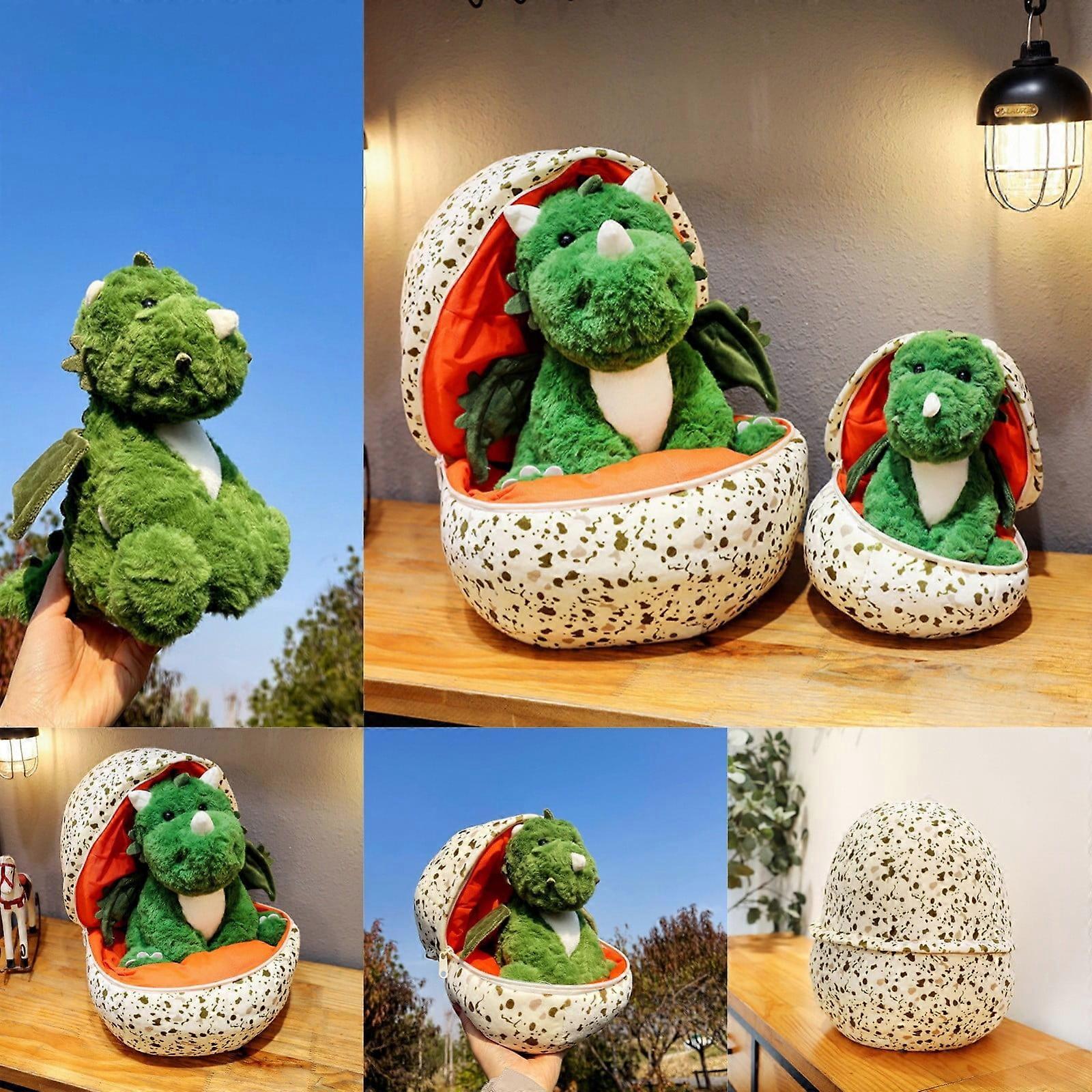 Dinosaur Egg Stuffed Animal Plush Toy with Dinosaur & Egg Pillow, 30cm - Compatible with Dinosaur Hatching Eggs