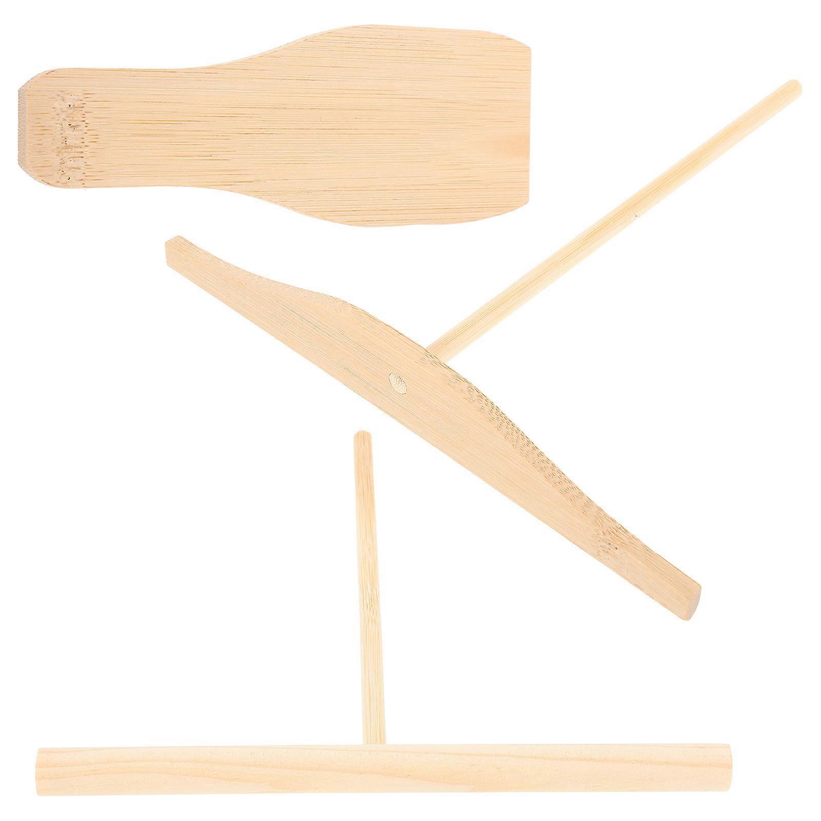 Pancake Spreader Wooden Crepe Spreader for Pancake Making 4Sets Kit
