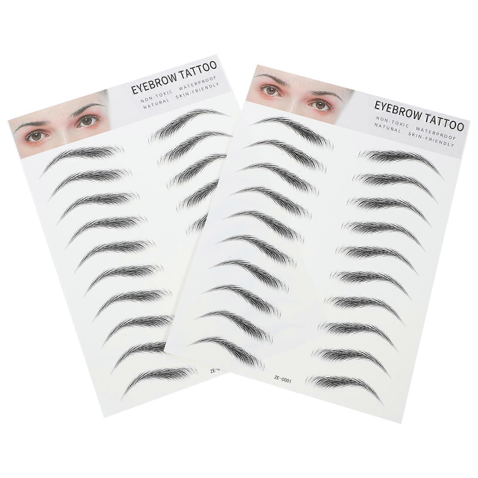 Artificial Eyebrow Transfer Stickers Eyebrow Tool for Human Makeup Application Black 10 Pcs Create Eyebrows