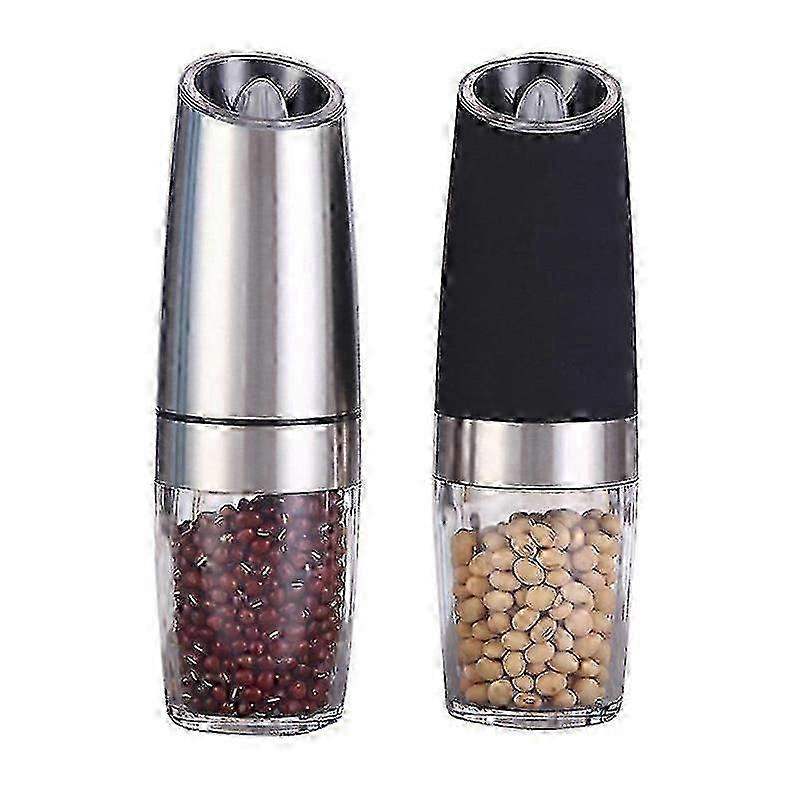 Electric Gravity Pepper Grinder Set of 2, Automatic Salt and Pepper Mill Grinder, Battery Powered