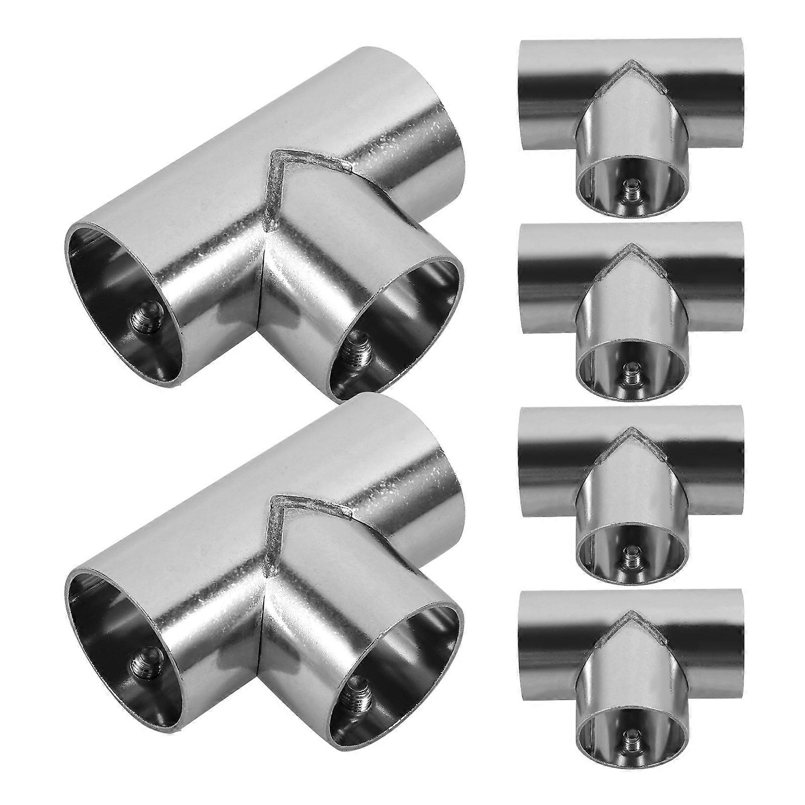 3 Way Clamp Fittings T Shape Connector High Strength Material For Repair Purposes Suitable For Clothes Racks 24 Pcs