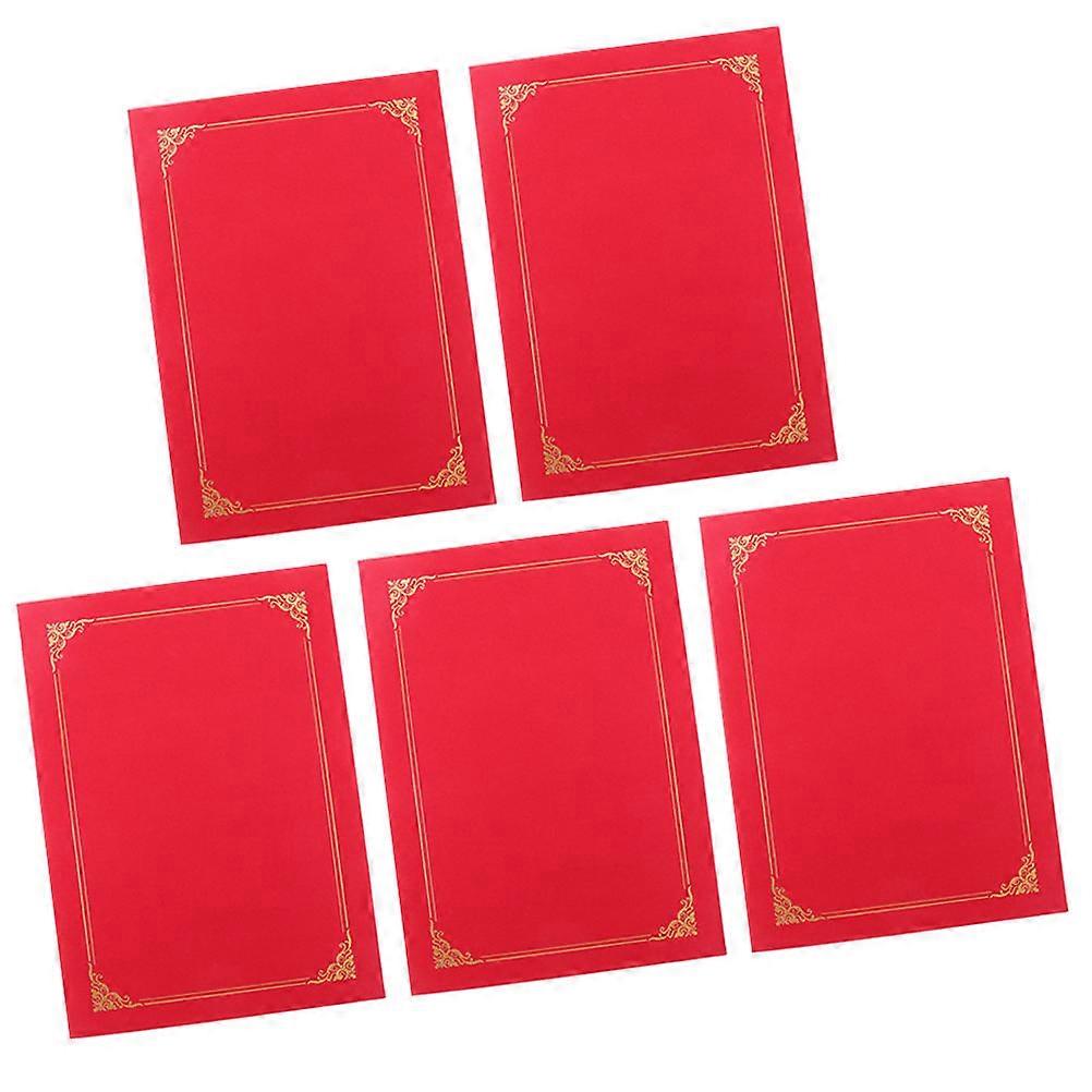 Multi-Use Certificate Covers 15 Pcs Rectangle Holders For Certificates Documents Photos 30.8x22.8cm Red Paper