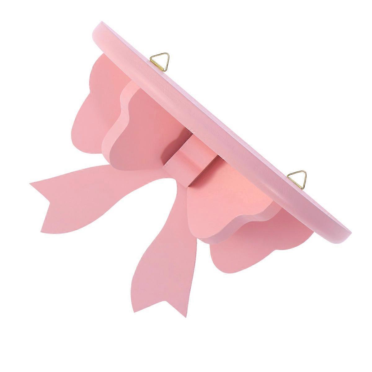Pink Wooden Storage Shelf Semicircle Wall Rack for Storage 3Pcs Nordic Style