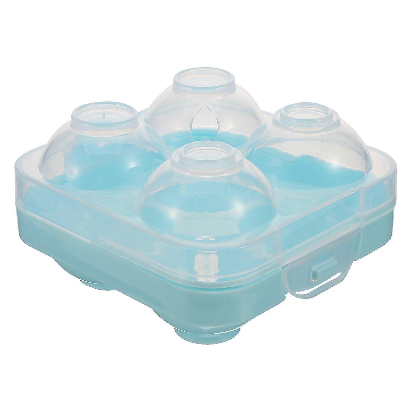 Egg Storage Plastic Egg Container For Refrigerator 12.80X10.50X7.50CM Sky-Blue Compact Design 5Pcs