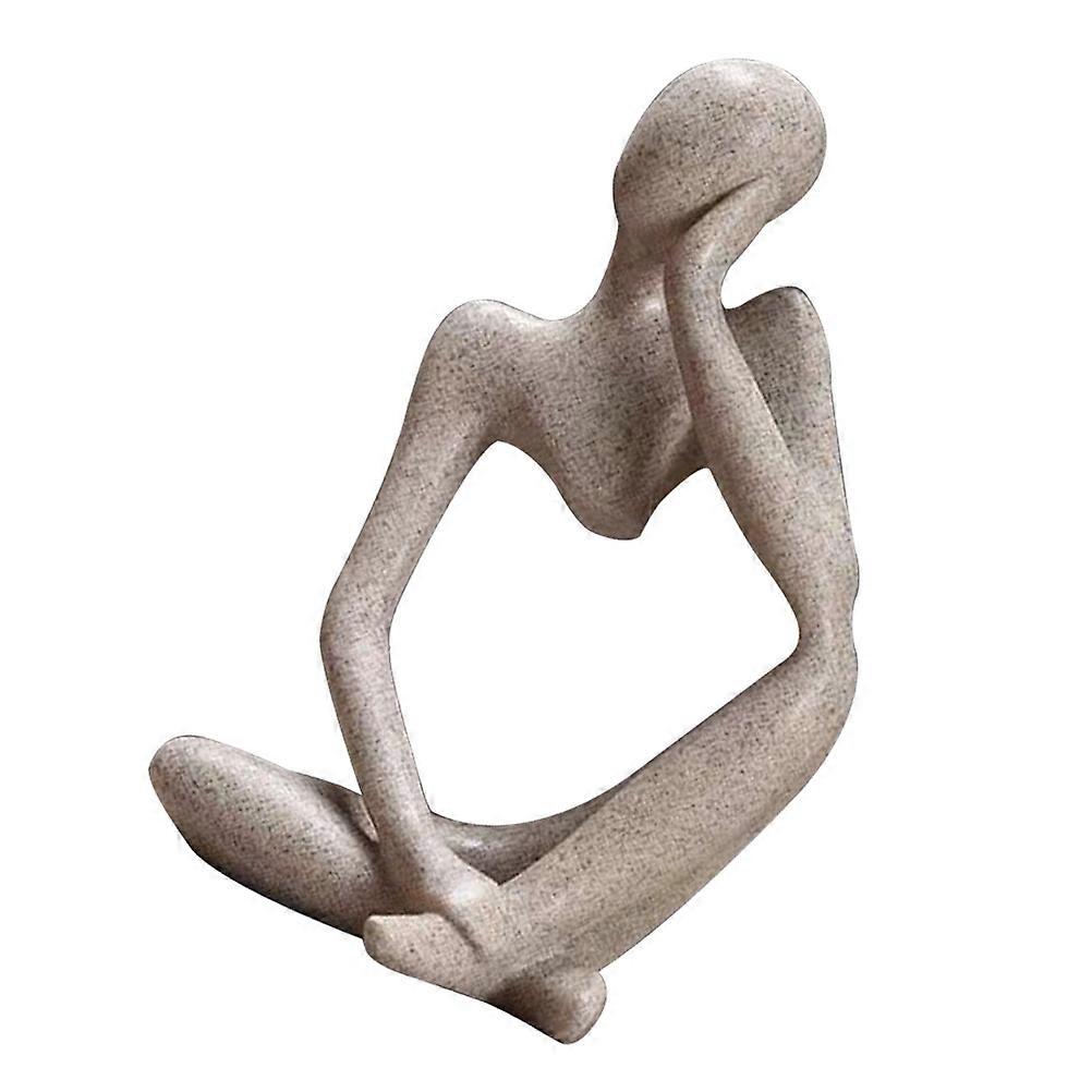 Decorative Abstract Sculpture Thinker Statue for Decor 2Pcs Desktop Ornament