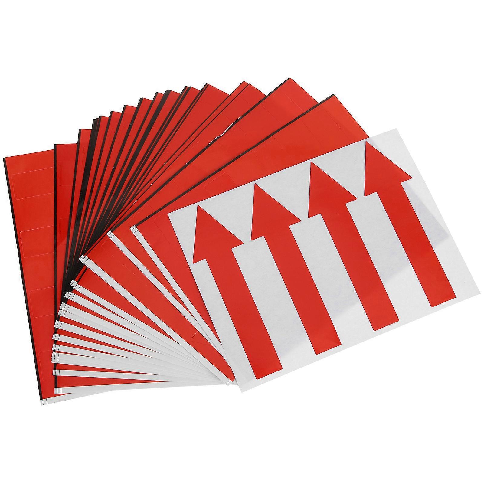 Red Arrow Marking Stickers 300 Pcs Adhesive Direction Signs For Warehouse Office School