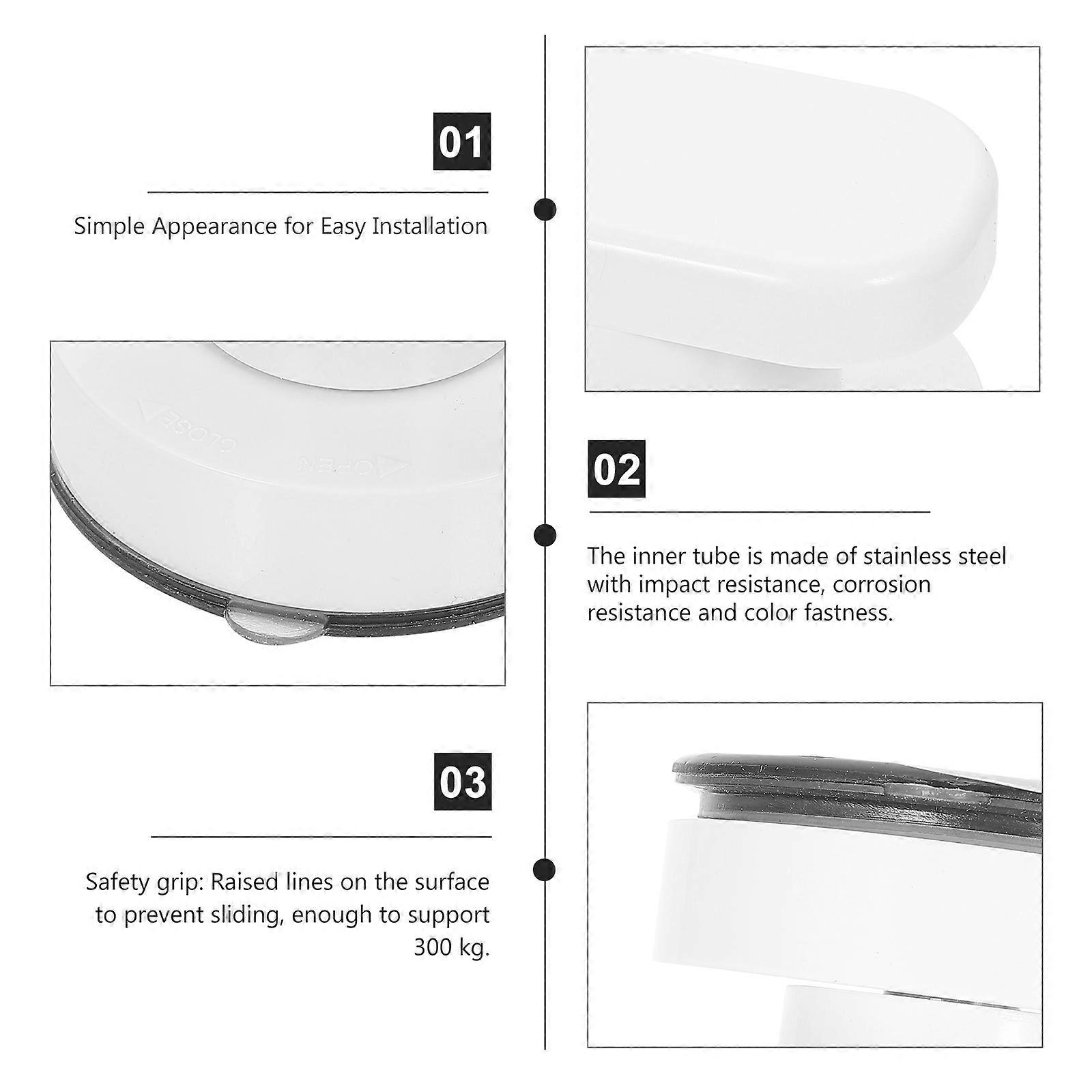 Suction Grab Bar for Bathroom Plastic Handle Bracket Home Use 4Pcs