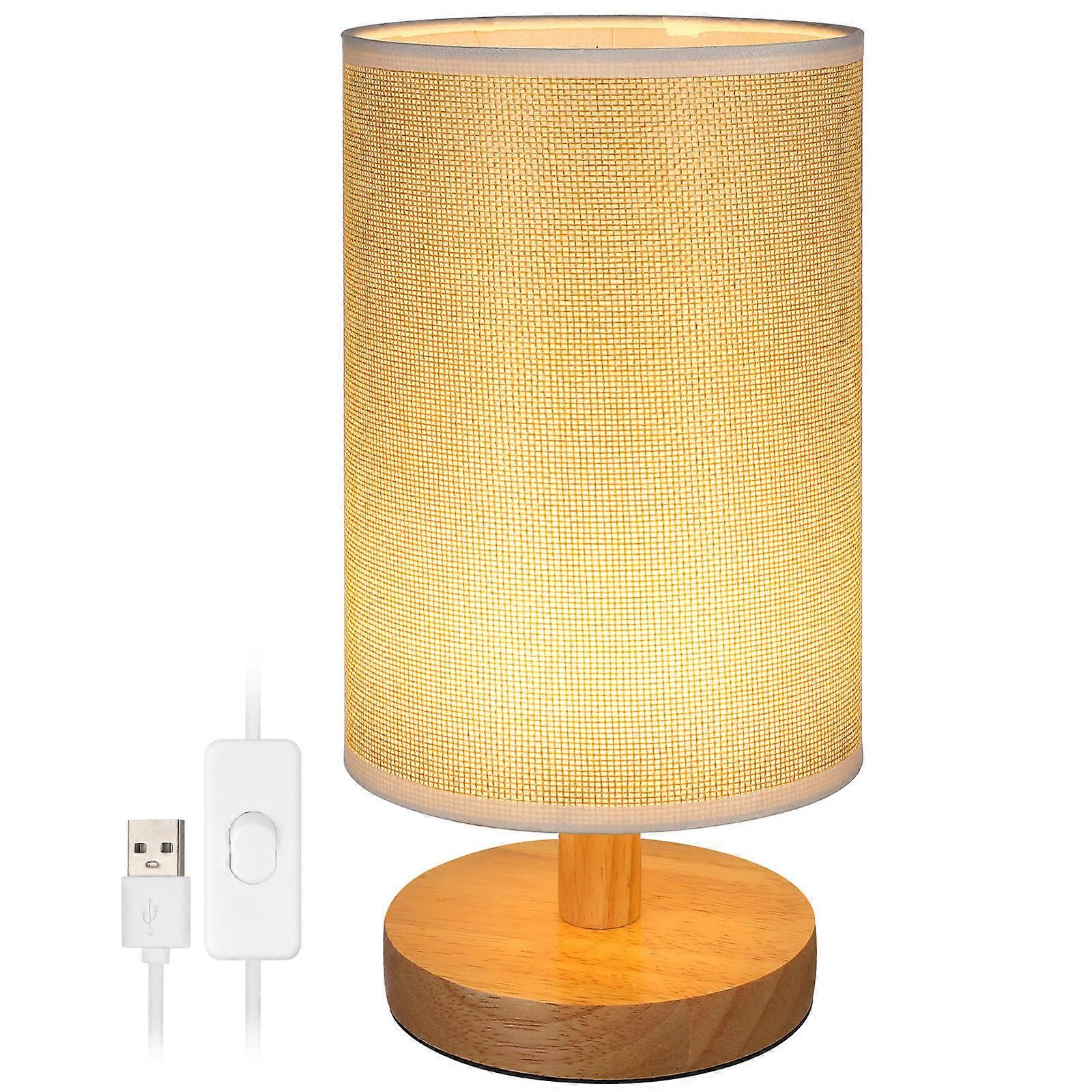 Lamps Wood Bedside Lamp for Lighting Use 3Pcs Yellow with Shade