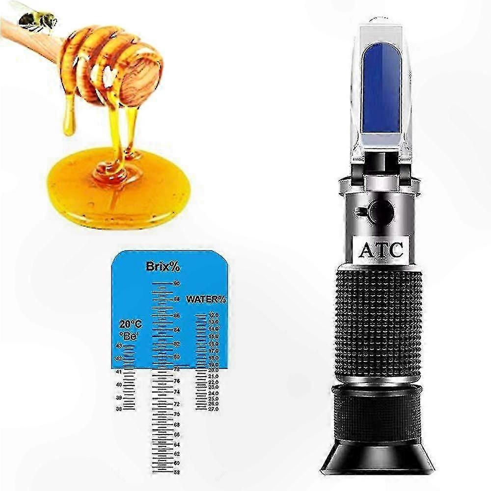 Advanced 3-in-1 Refractometer for Honey Moisture, Brix & Baume Measurement with Automatic Temperature Compensation