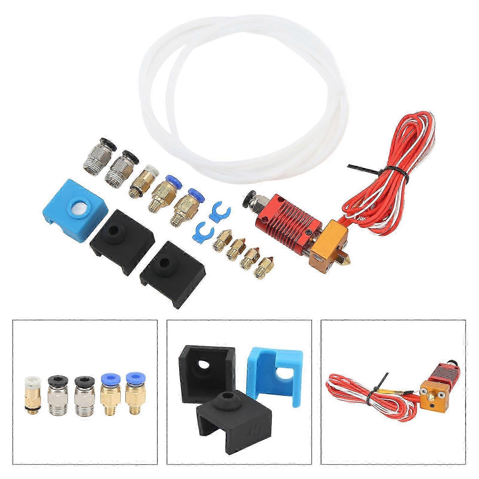 2025 Assembled Hotend Kit for Ender 3 with Pneumatic Fittings Thermistor Heating Element MK8 Nozzle