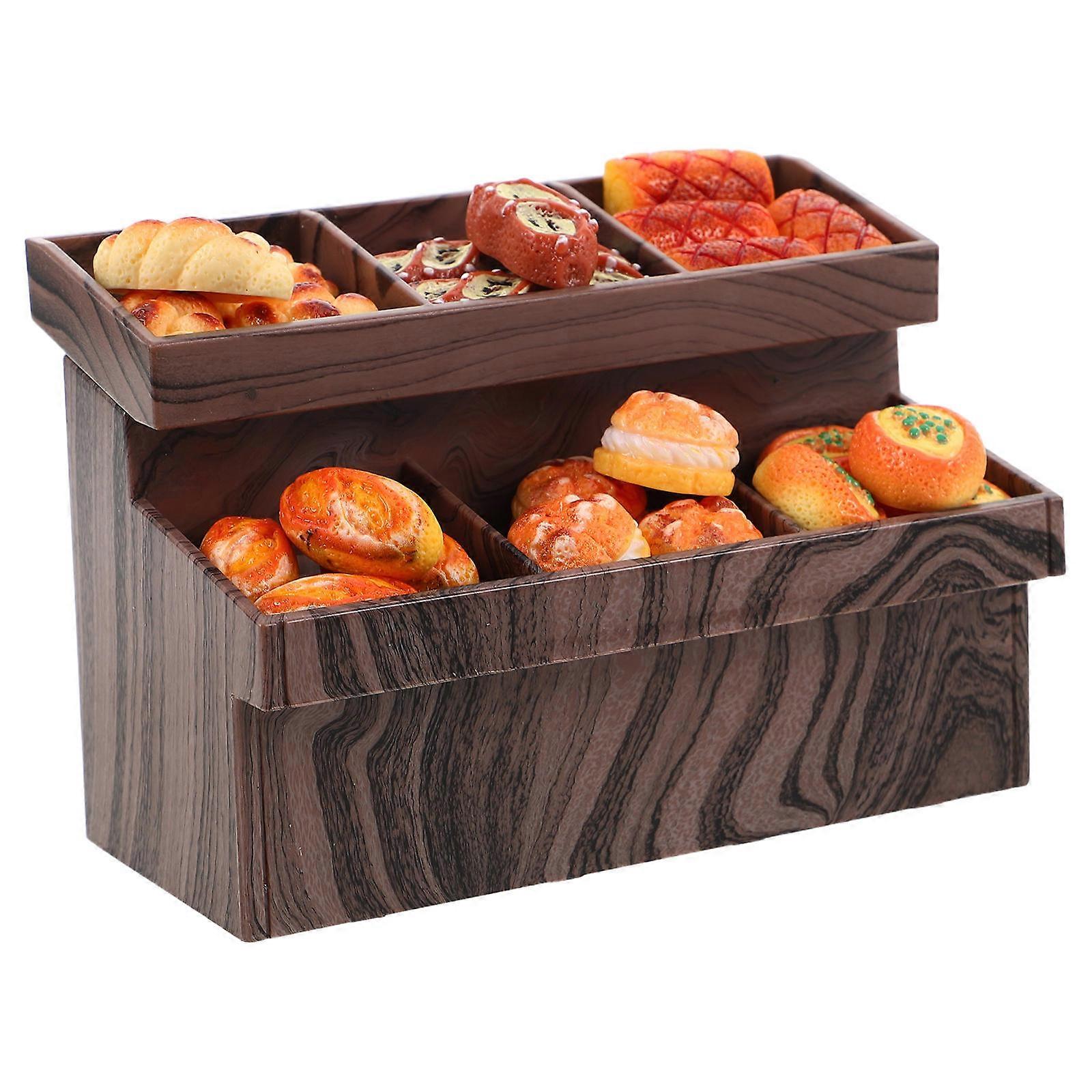 Egg Cake Display Cabinet Miniature Bread Display for Decor 1Set