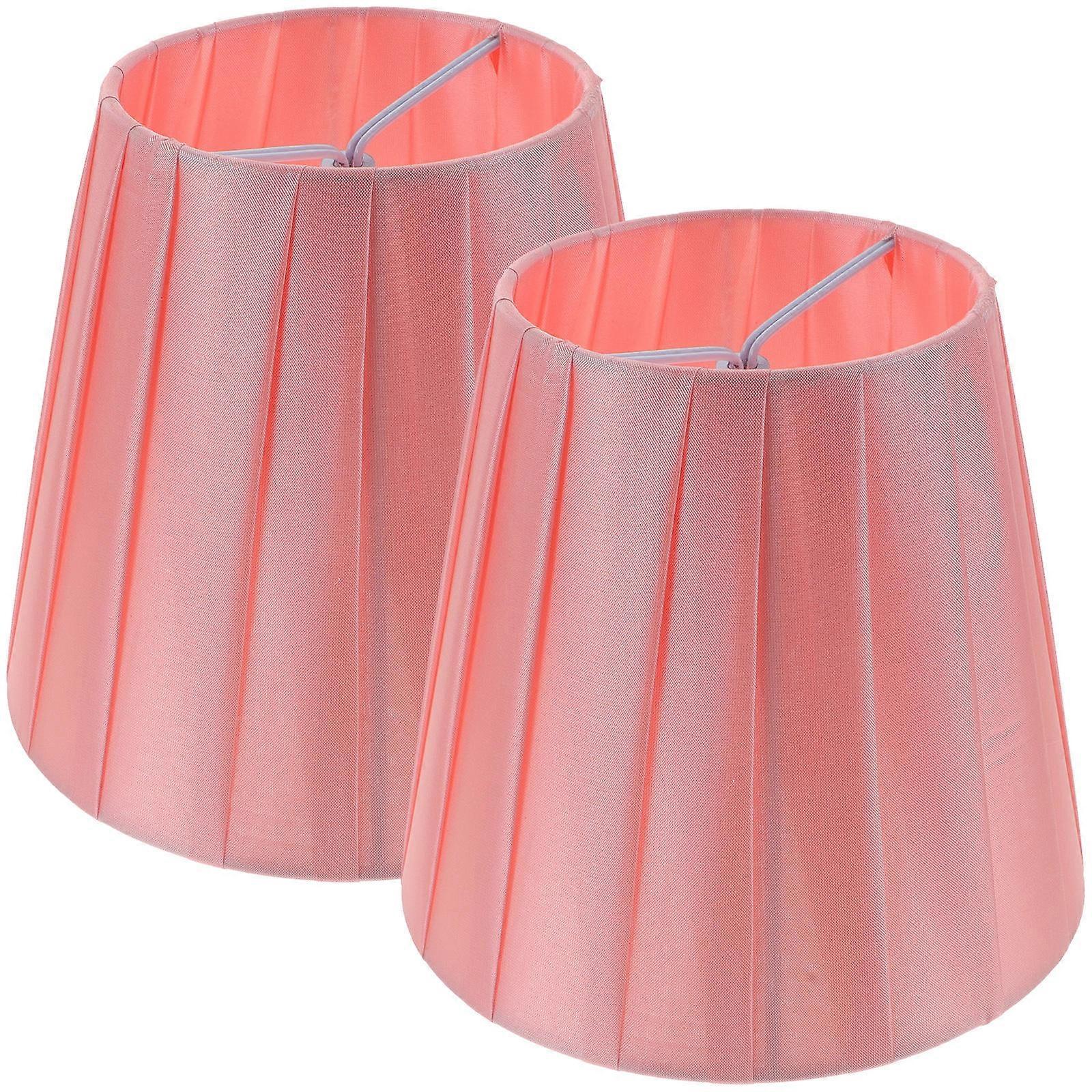 Clip on Lamp Shade Pink Cloth Lamp Shade Replacement 8Pcs