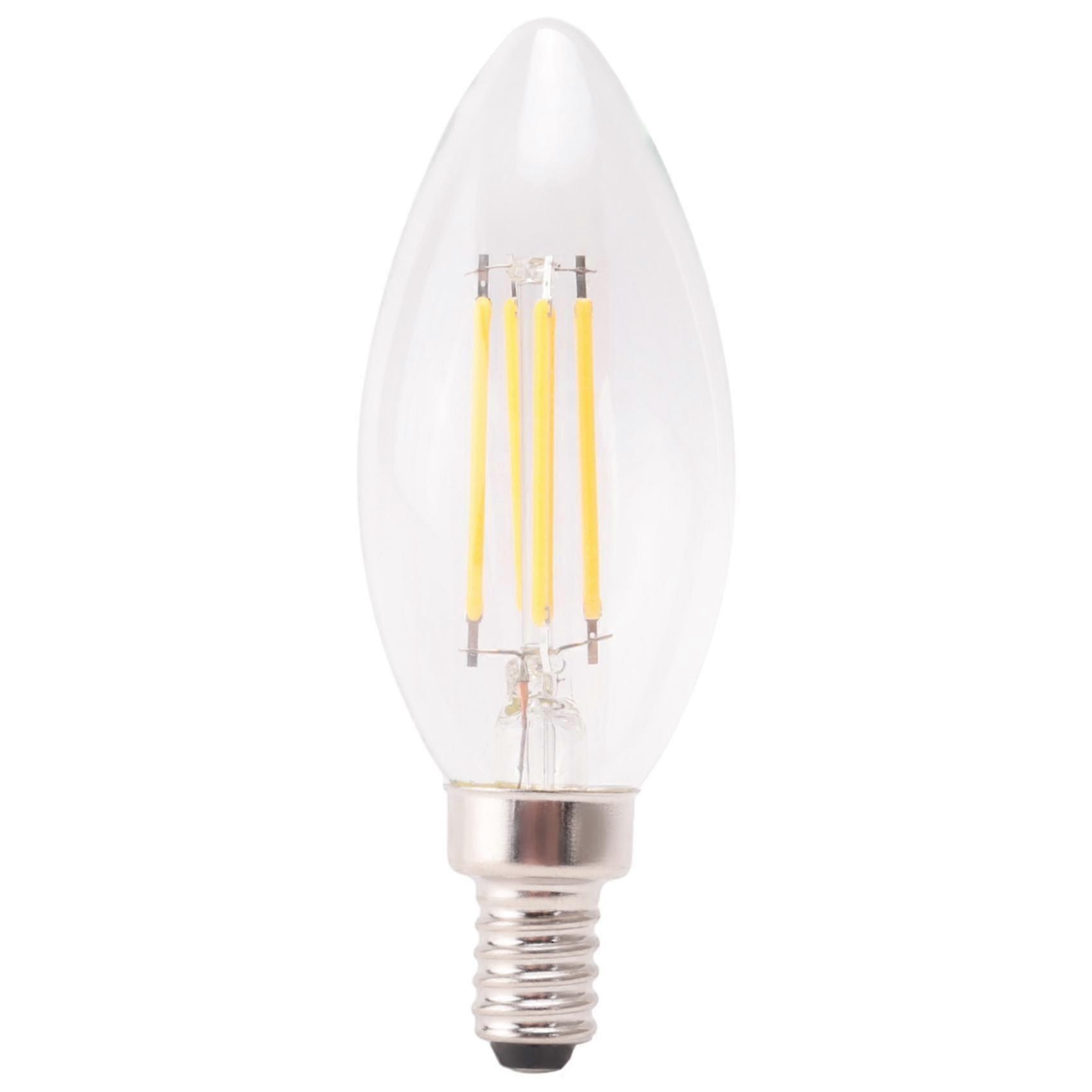 Dimmable E12 6W COB Edison Candle Flame Filament LED Light Bulb Lamp 10*3.5cm