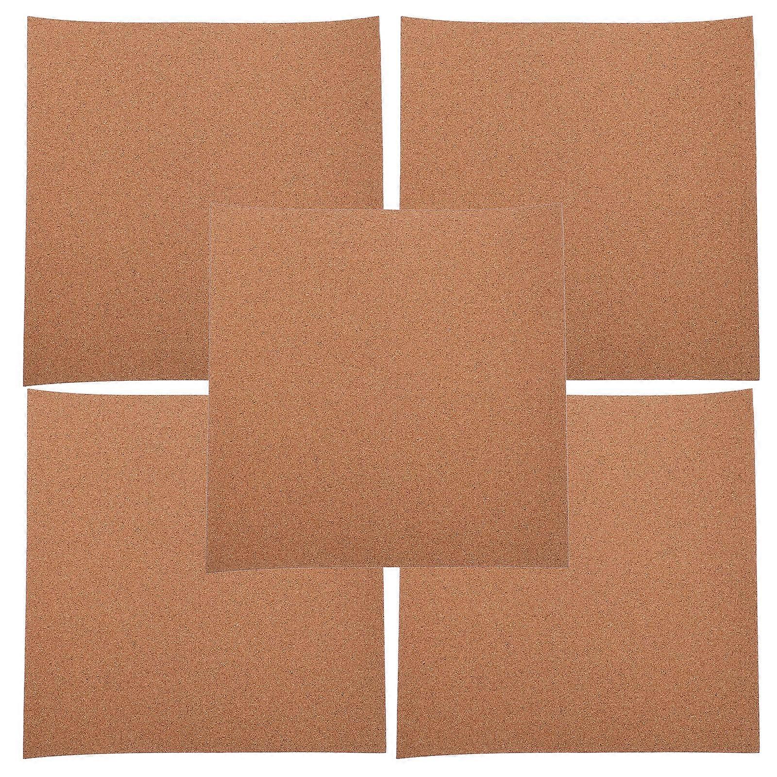 Office Use Soft Cork Boards 5Pcs Self Adhesive Brown Bulletin Boards