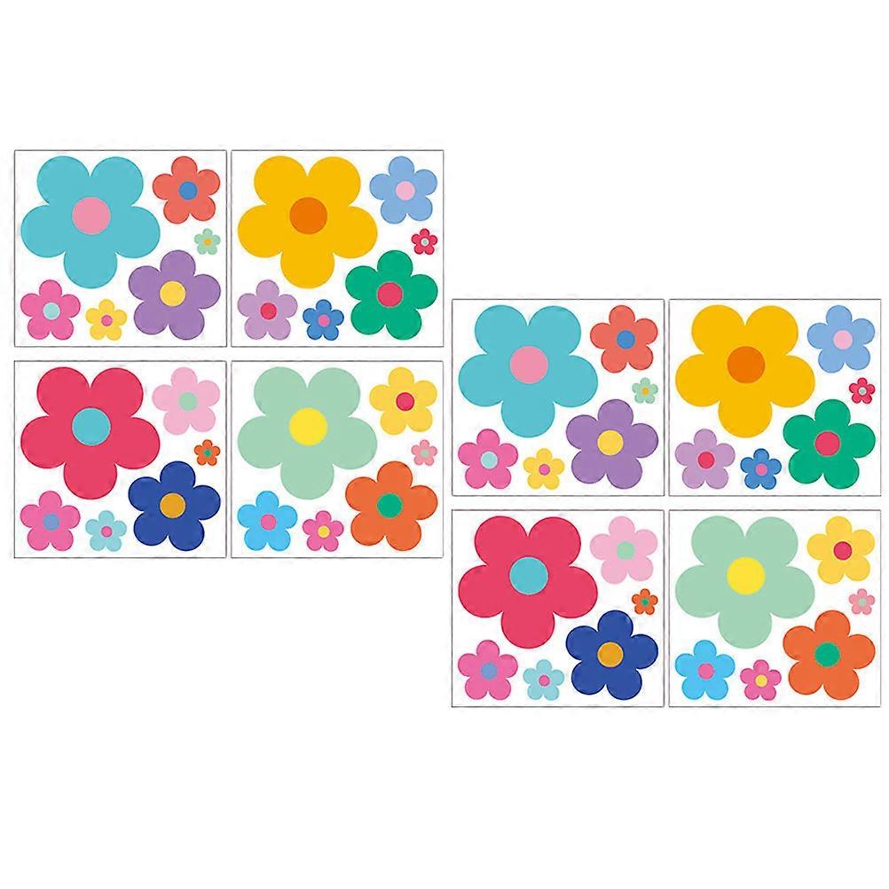 Flower Design Stickers DIY Wall Decals for Decor 8Pcs Pack