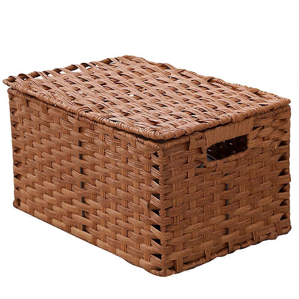 Brown Woven Container For Toy Storage General Users 12.2X8.3X5.9In 1Pcs
