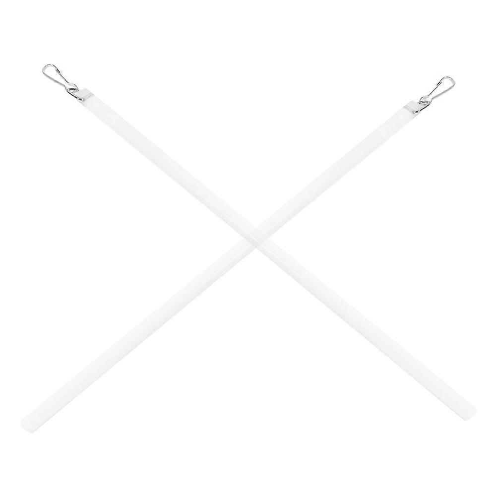 White Acrylic Drapery Wand with Hook for Curtain Pull 2Pcs