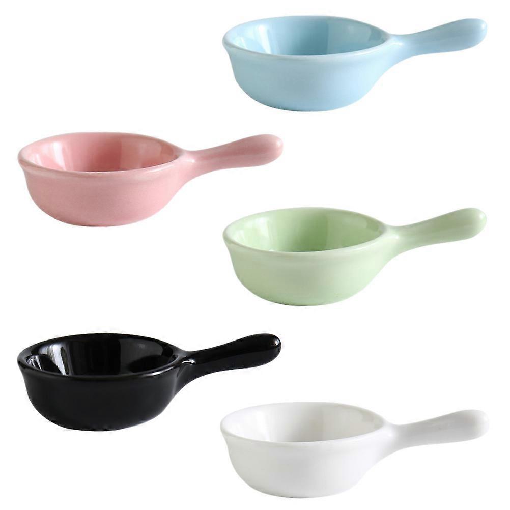 צלחות מיני קרמיקה לשימוש ביתי 10x6.5x2.5 ס"מ, 5 יחידות, לרטבים