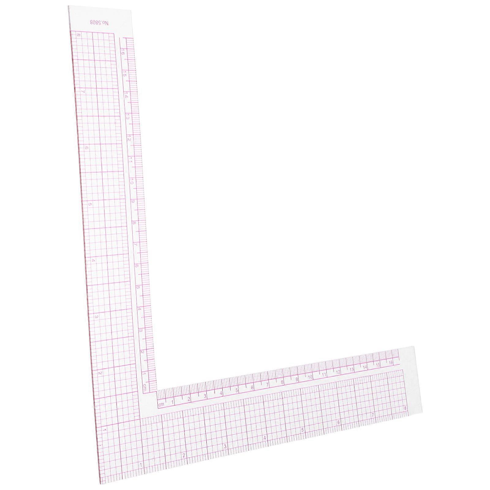 Plastic Sewing Ruler L Square Curve Ruler for Garment Making 4Pcs Pack