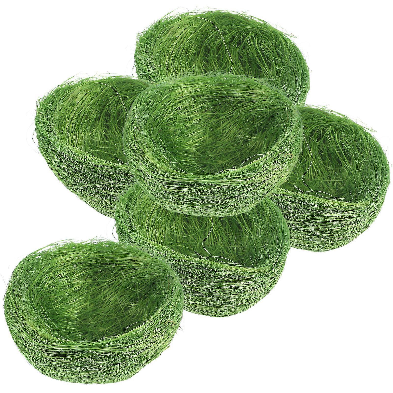 Green Chicken Nest Model Hemp Thread Decoration for 12Pcs Easter Use