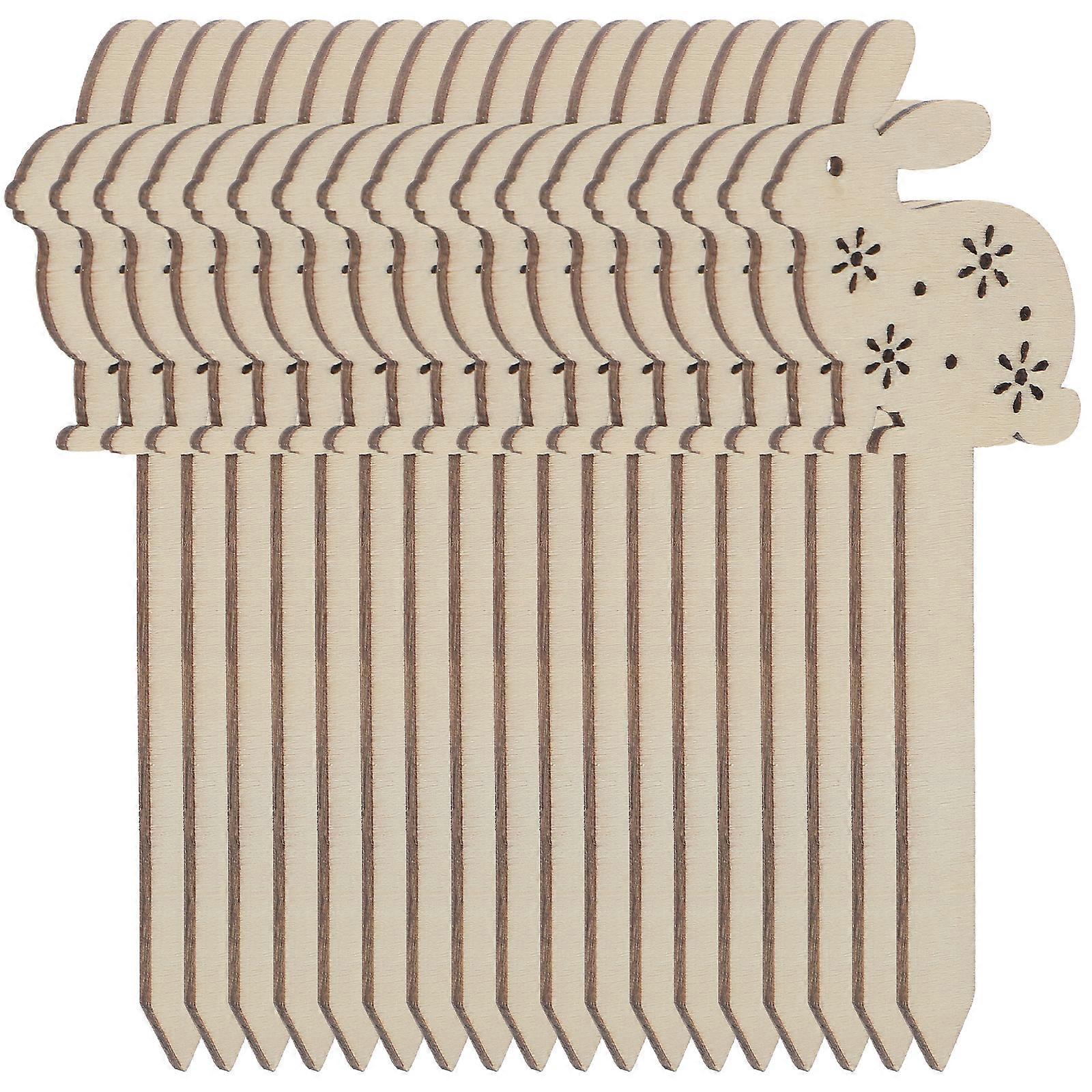 Wooden Easter Rabbit Bookmarks for DIY Crafting 20Pcs Unfinished Kit