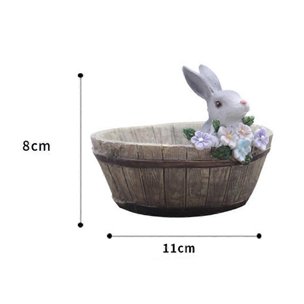 Flowerpot Rabbit Planter Creative Decor for Home and Garden 2Pcs