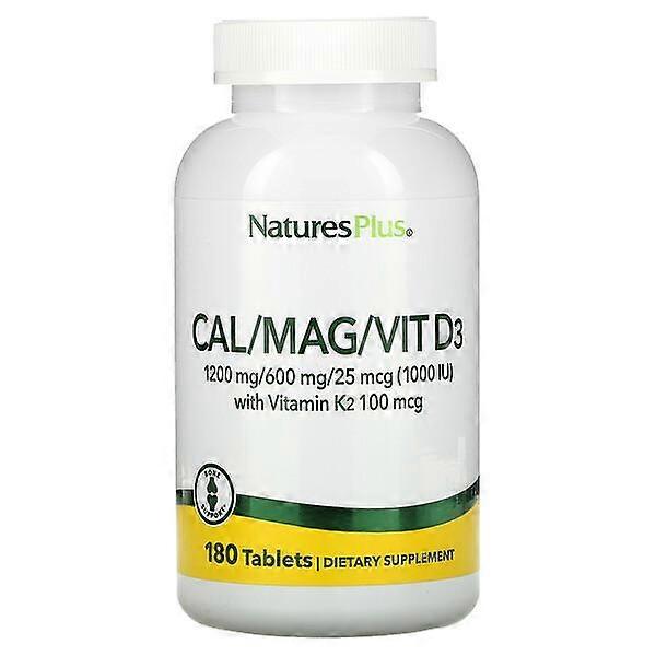 NaturesPlus, Cal/Mag/Vit D3 with Vitamin K2, 180 Tablets
