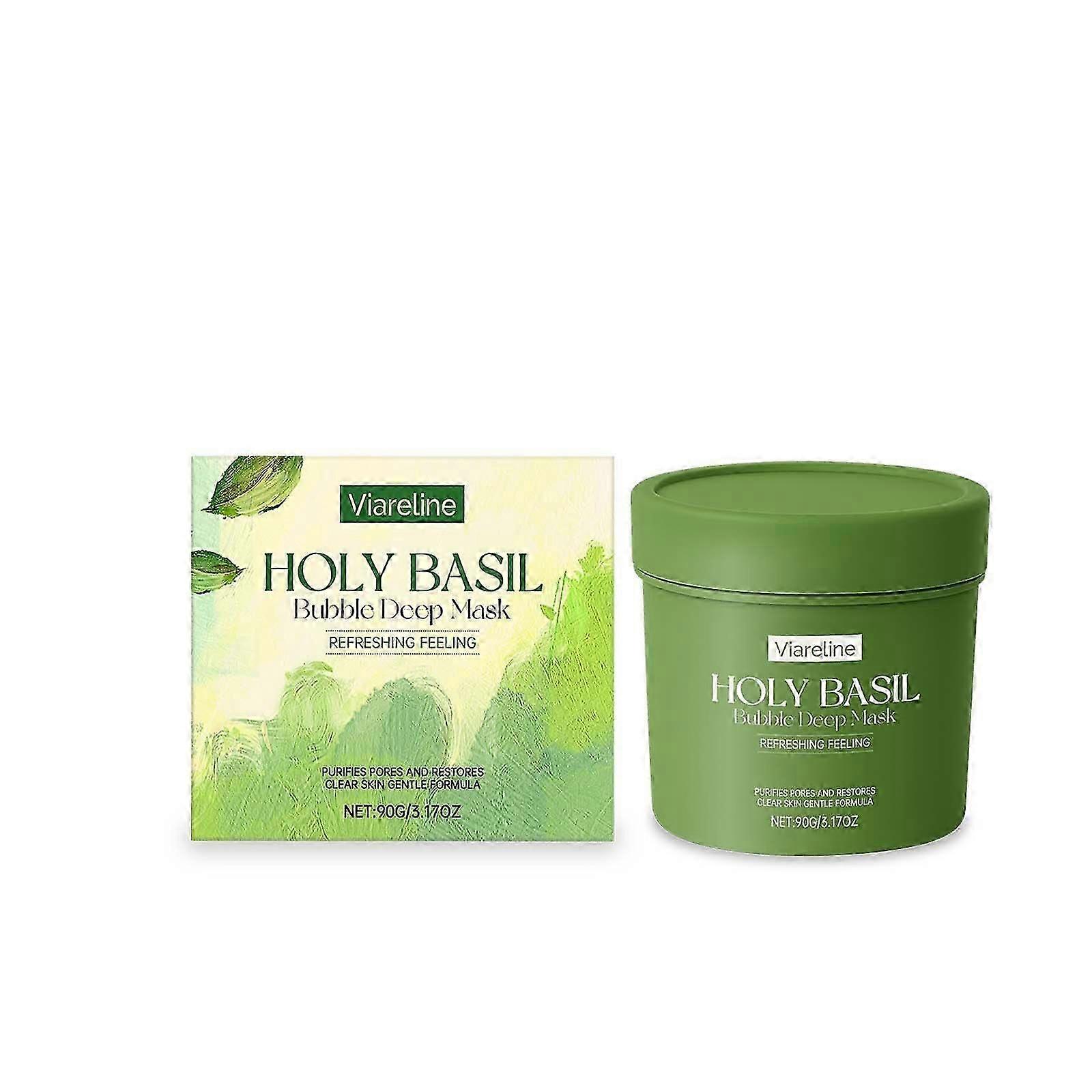 Holy Basil Bubble Deep Mask with Holy Basil & Carbonated Water for Cleansing Pores & Blackheads, From Clay to Bubbles Wash-Off Pack
