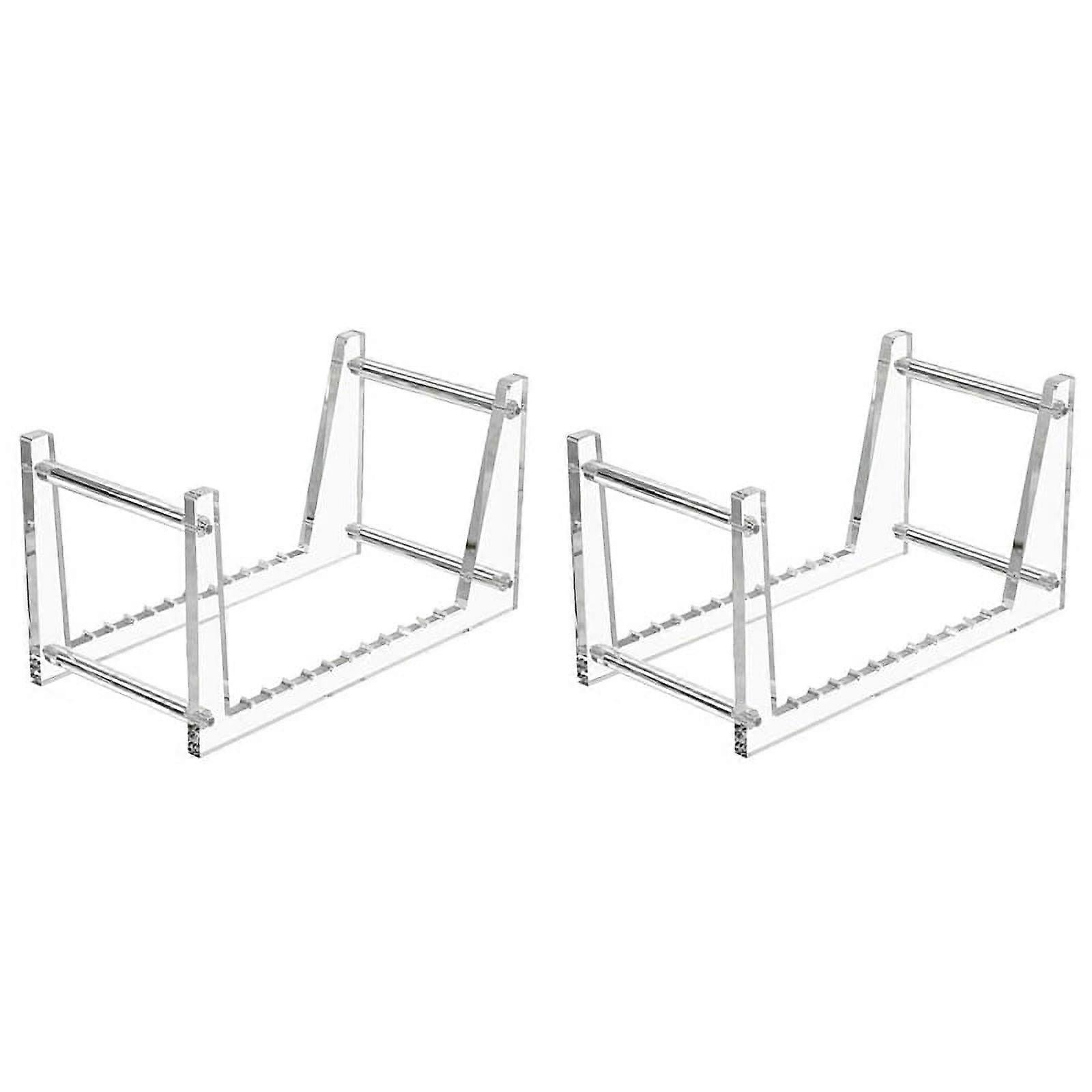 2X Clear Vinyl Record Stand Holder for Desktop Album Storage, Record Shelf Display for Desktop Pictures, Books