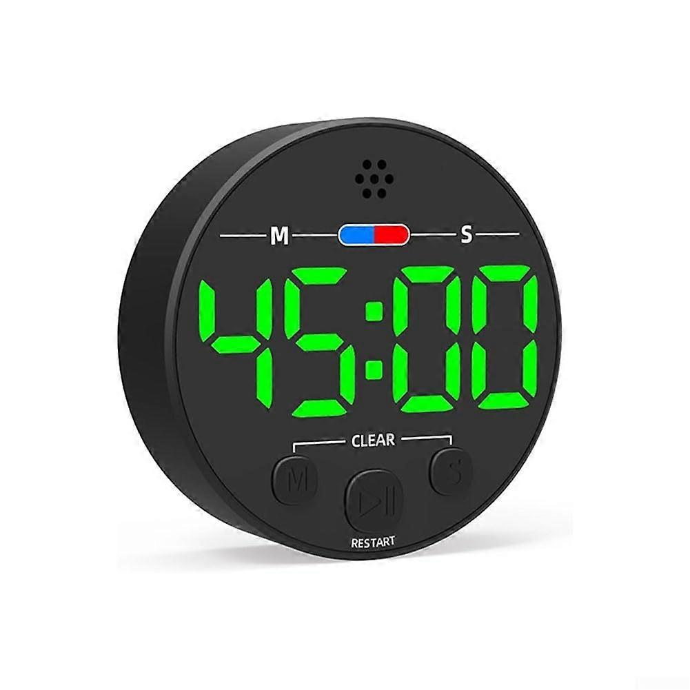 Magnetic Kitchen Timer LED Digital LCD Display Count Up Down For Cooking And Baking ABS Material Green Magnetic Back