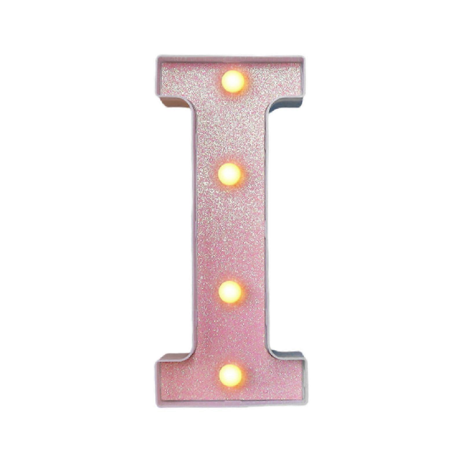 Led Light Up Letters,Marquee LED Letter Lights 26 Alphabet,Battery Powered Glitter Letters With Lights For Party,Table,Wall Decor,I/6.4"