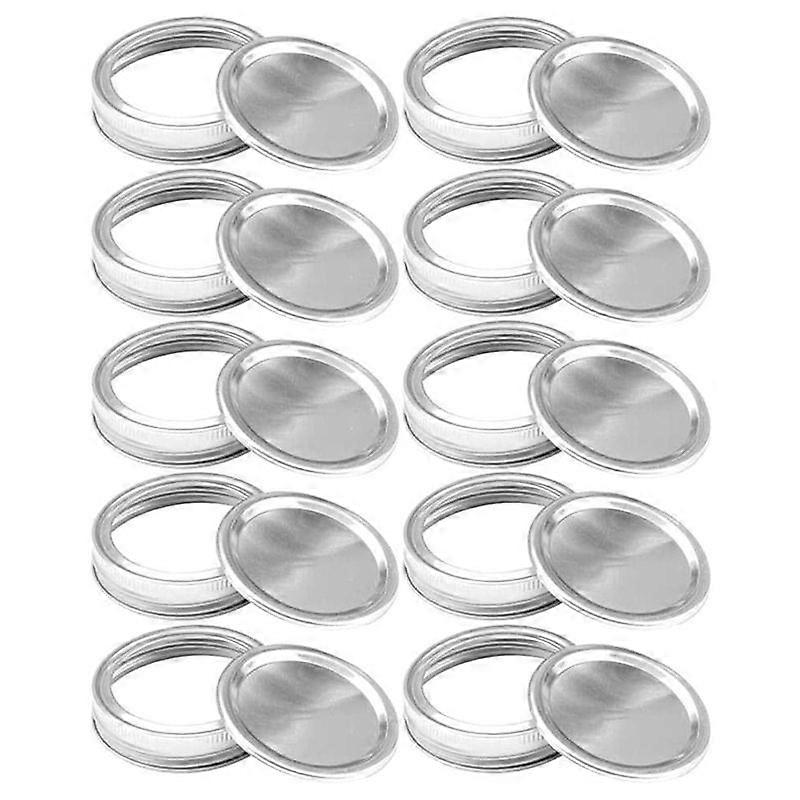 10 Pcs Canning Lids for Jar Wide Mouth Can Caps,Silver 86mm
