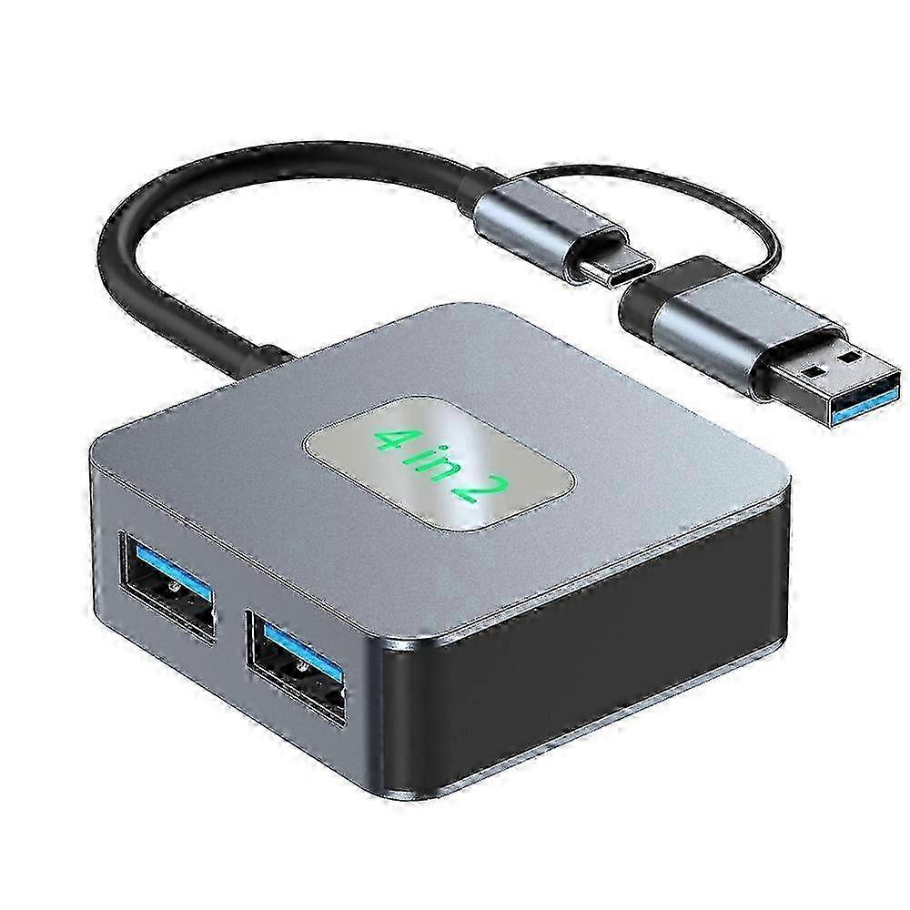 BYL-2320 4 in 2 USB + USB-C / Type-C to USB 3.2 4 Port HUB Adapter