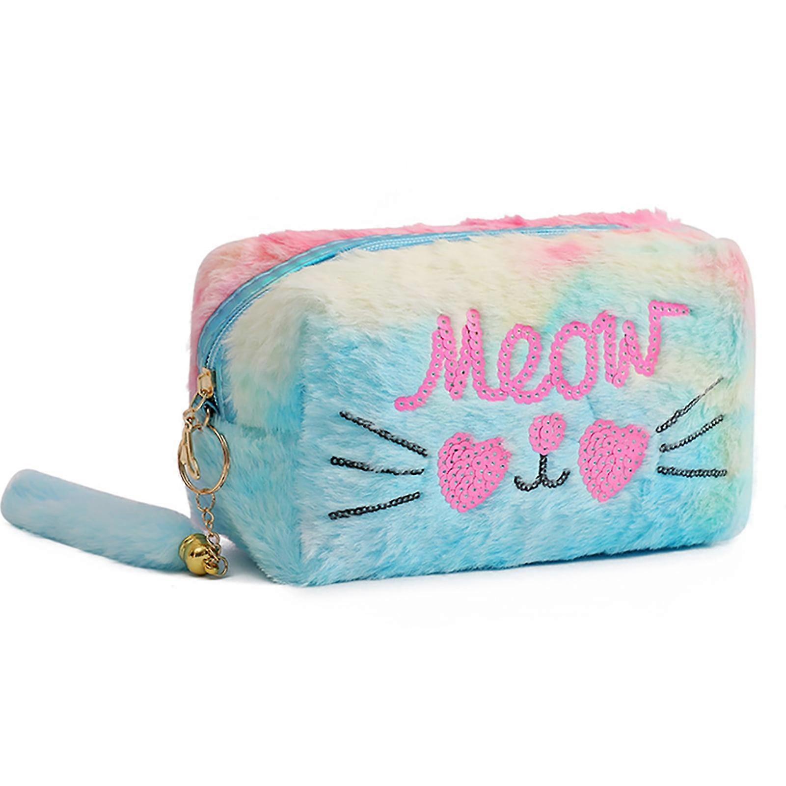 acdanc COOLL Compact Pencil Case Cute Pencil Case Kawaii Cat Plush Pencil Case Convenient Stationery Storage Container for Students