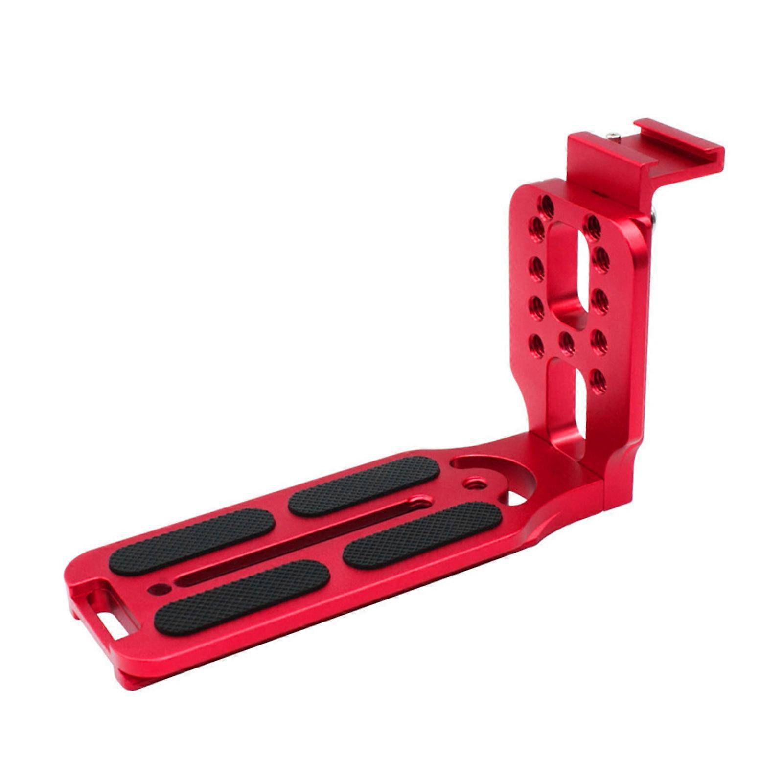 Aluminum Alloy Camera Quick Release Plate Lightweight L Shape Support Stand with 1/4inch Interfaces for Accessories  Red