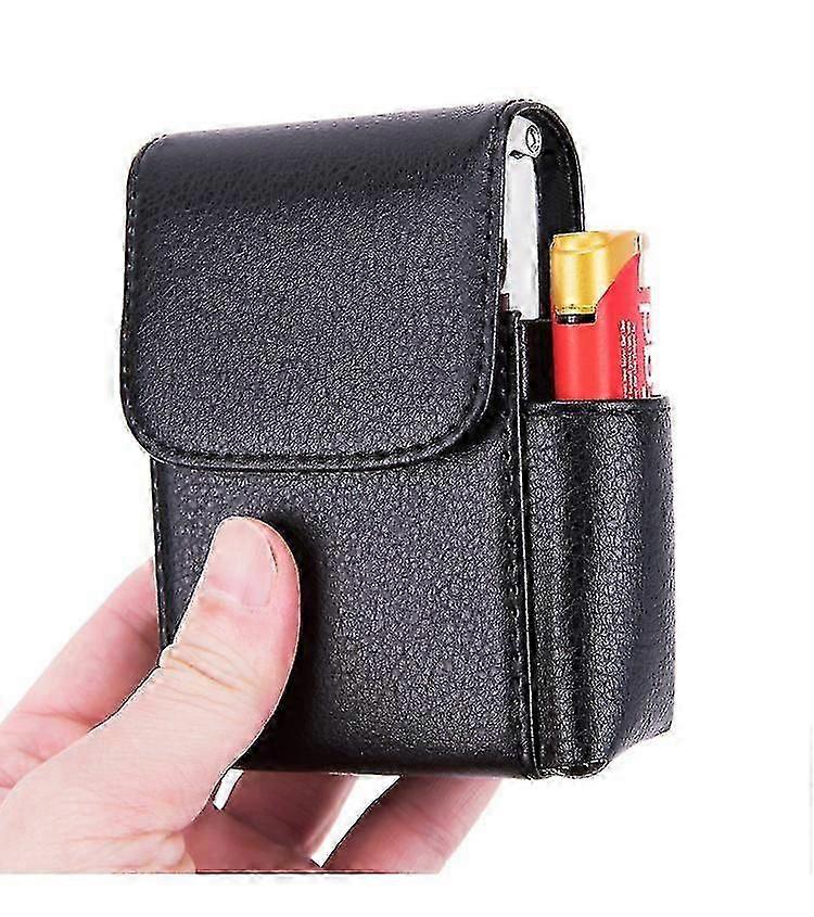 Cigarette Case With Leather, Stainless Steel Bracket Cigarette Storage Box