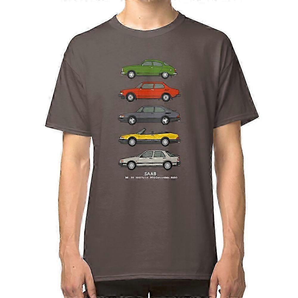Saab Classic Car Outline Illustration Tričko