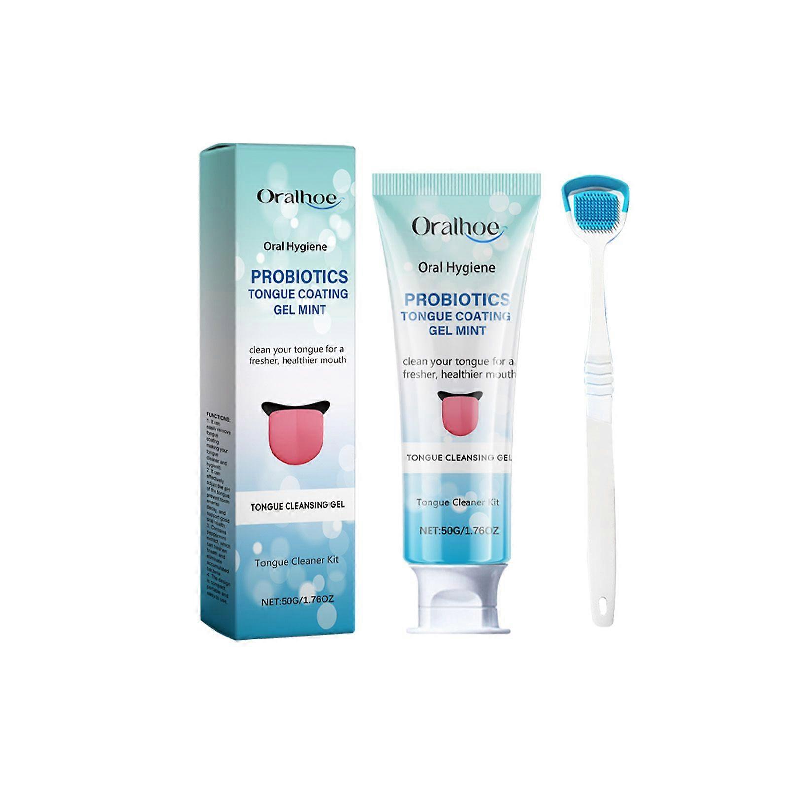 Tongue Cleaning Set Contains Tea Leaf Polysaccharide, Mint Extract, Honey